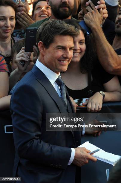 Tom Cruise attends the premiere for 'The Mummy' at Callao Cinema on May 29, 2017 in Madrid, Spain.