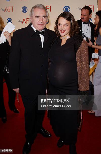 Actor Brian Cox with his girlfriend attend the American Film Institutes AFI Awards 2001 at the Beverly Hills Hotel January 5, 2002 in Beverly Hills,...