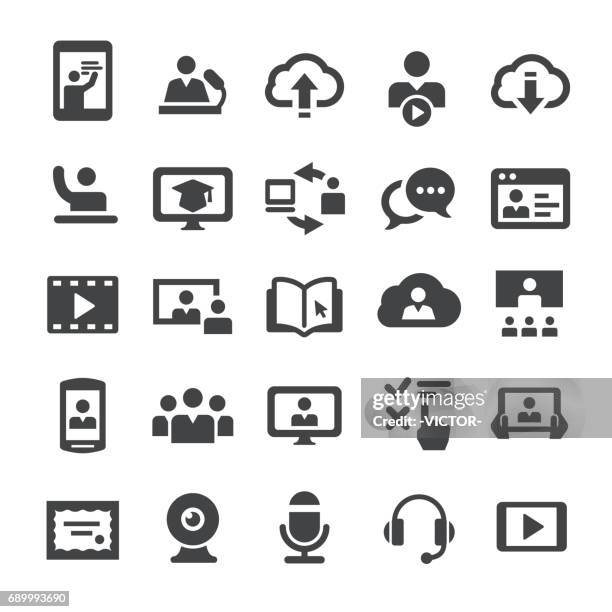 online education icons - smart series - e learning stock illustrations