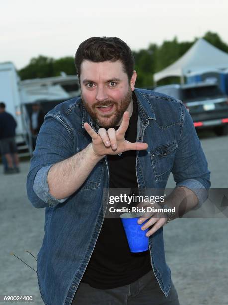 Singer/Songwriter Chris Young backstage at Tree Town Music Festival - Day 4 on May 28, 2017 in Heritage Park Forest City, Iowa.