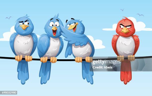ilustraciones, imágenes clip art, dibujos animados e iconos de stock de aves y los prejuicios - sneering