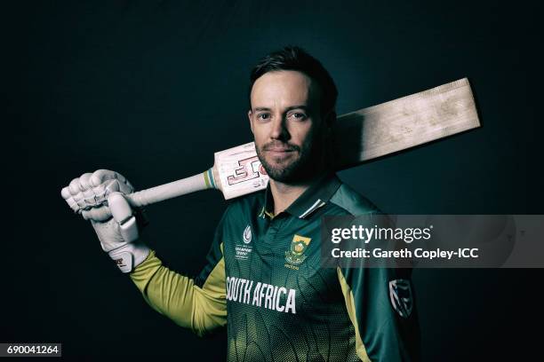 De Villiers of South Africa poses for a portrait at Royal Garden Hotel on May 30, 2017 in London, England.