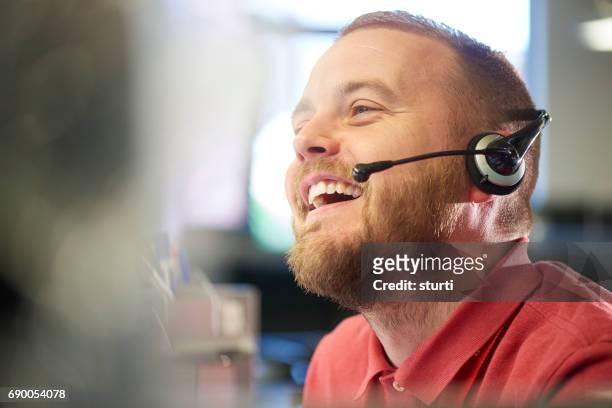 laughing customer service representative - employee assistance stock pictures, royalty-free photos & images