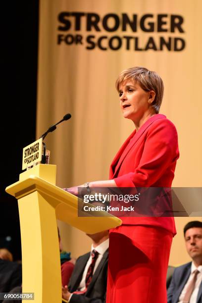 Nicola Sturgeon launches the SNP general election manifesto, after it was delayed for a week in the aftermath of the Manchester bombing, on May 30,...