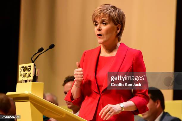 Nicola Sturgeon launches the SNP general election manifesto, after it was delayed for a week in the aftermath of the Manchester bombing, on May 30,...