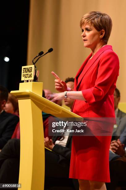 Nicola Sturgeon launches the SNP general election manifesto, after it was delayed for a week in the aftermath of the Manchester bombing, on May 30,...