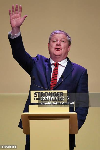 Angus Robertson deputy Leader of the Scottish National Party introduces SNP leader Nicola Sturgeon launches the party's general election manifesto at...