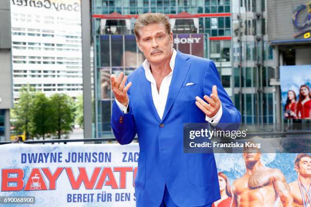 David Hasselhoff attends the 'Baywatch' Photo Call in Berlin on May 30, 2017 in Berlin, Germany.