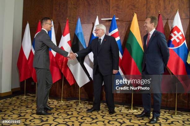 Polish Minister of Foreign Affairs Witold Waszczykowski and Norwegian Minister of Foreign Affairs Borge Brende welcome Minister of Foreign Affairs of...
