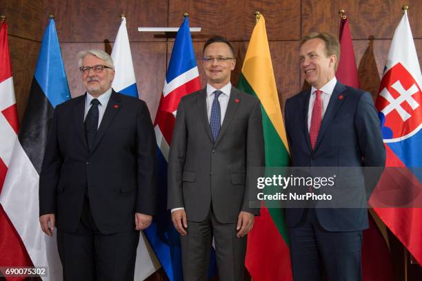 Polish Minister of Foreign Affairs Witold Waszczykowski and Norwegian Minister of Foreign Affairs Borge Brende welcome Minister of Foreign Affairs of...