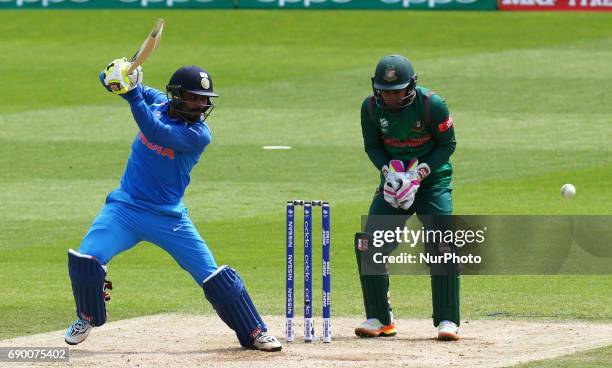 Ravinda Jadeja of India during the ICC Champions Trophy Warm-up match between India and Bangladesh at The Oval in London on May 30, 2017