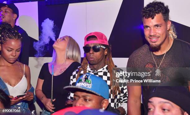 Lil Wayne and Duke Riley attend Duke Rileys Signing Party at Gold Room on May 27, 2017 in Atlanta, Georgia.