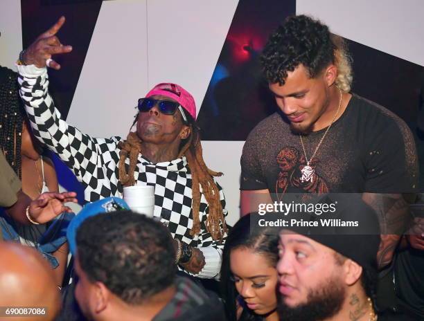 Lil Wayne and Duke Riley attend Duke Rileys Signing Party at Gold Room on May 27, 2017 in Atlanta, Georgia.