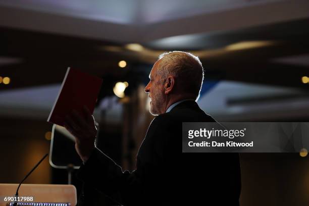 Labour Leader Jeremy Corbyn launches their party's 'Race and Faith' manifesto during an event on May 30, 2017 in Watford, England. Britain goes to...