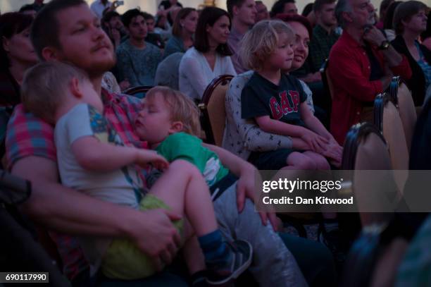 Members of the audience listen as Labour Leader Jeremy Corbyn launches their party's 'Race and Faith' manifesto during an event on May 30, 2017 in...