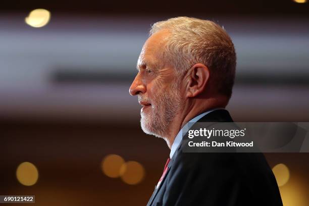 Labour Leader Jeremy Corbyn launches their party's 'Race and Faith' manifesto during an event on May 30, 2017 in Watford, England. Britain goes to...