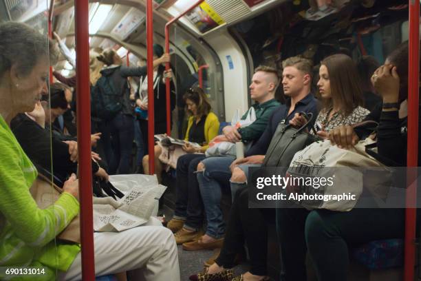underground passengers - full subway stock pictures, royalty-free photos & images