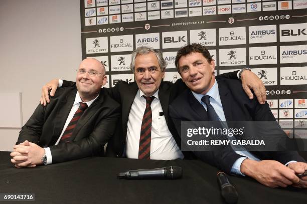 Commercial manager for Infront Sport and Media Jean-François Jeanne,Stade Toulousain Rugby club president Jean Rene Bouscatel and former Toulouse...