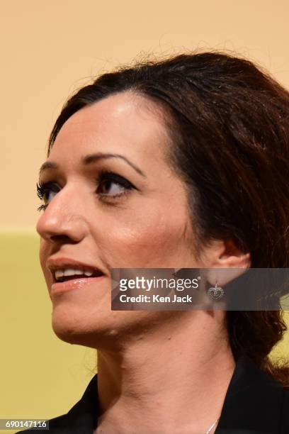 Candidate Tasmina Ahmed-Sheikh at the launch of the SNP general election manifesto, after it was delayed for a week in the aftermath of the...