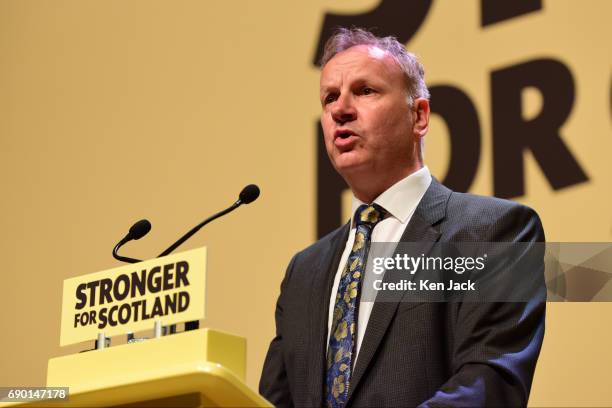 Candidate Pete Wishart speaking at the launch of the SNP general election manifesto, after it was delayed for a week in the aftermath of the...