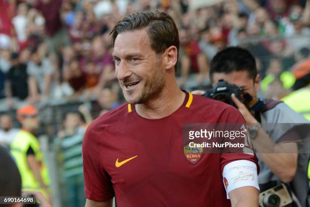 Francesco Totti during the Italian Serie A football match between A.S. Roma and F.C. Genoa at the Olympic Stadium in Rome, on may 28, 2017.