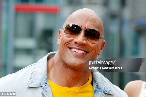 Dwayne Johnson attends the 'Baywatch' Photo Call in Berlin on May 30, 2017 in Berlin, Germany.