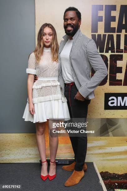 Actress Alycia Debnam-Carey and actor Colman Domingo attend a press conference to promote the series "Fear The Walking Dead" Season 3 at W Hotel on...