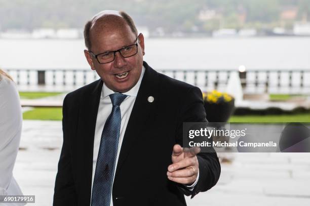 Urban Ahlin, speaker of the Swedish parliament arrives to an official dinner at Stockholm city hall on May 30, 2017 in Stockholm, Sweden.