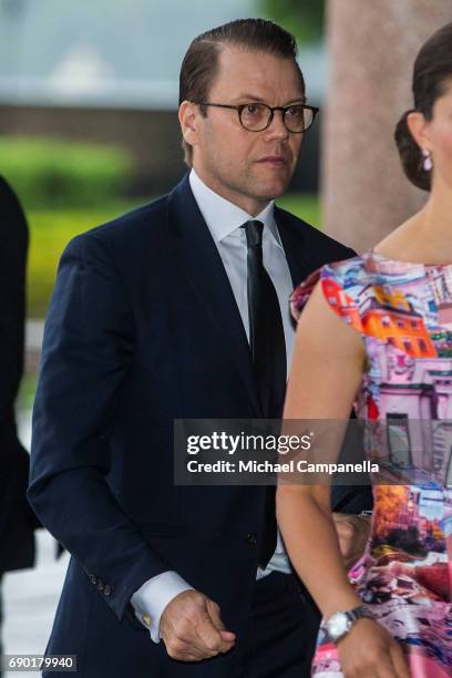 Prince Daniel of Sweden arrives Stockholm city hall for an official dinner on May 30, 2017 in Stockholm, Sweden.