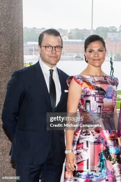 Prince Daniel of Sweden and Princess Victoria of Sweden arrive Stockholm city hall for an official dinner on May 30, 2017 in Stockholm, Sweden.