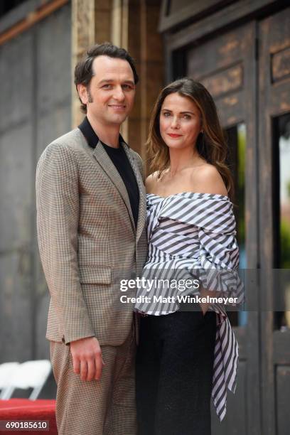 Actors Matthew Rhys and Keri Russell attend as Keri Russell is honored with Star on The Hollywood Walk of Fame on May 30, 2017 in Hollywood,...