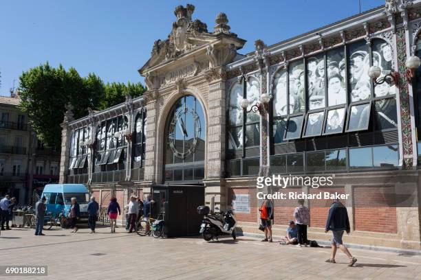 Exterior of Les Halles , on 23rd May in Narbonne, Languedoc-Rousillon, south of France.