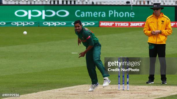 Sunzamul Islam of Bangladesh during the ICC Champions Trophy Warm-up match between India and Bangladesh at The Oval in London on May 30, 2017
