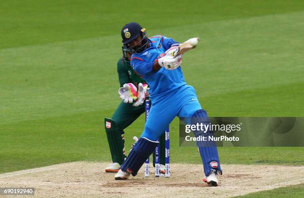 Dinesh Karthik of India during the ICC Champions Trophy Warm-up match between India and Bangladesh at The Oval in London on May 30, 2017