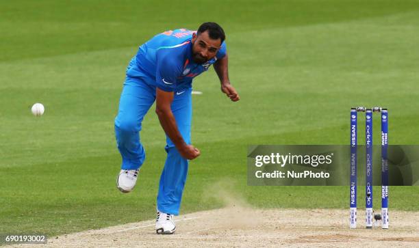 Mohammed Shami of India during the ICC Champions Trophy Warm-up match between India and Bangladesh at The Oval in London on May 30, 2017