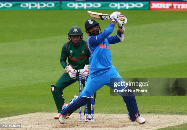 Dinesh Karthik of India during the ICC Champions Trophy Warm-up match between India and Bangladesh at The Oval in London on May 30, 2017