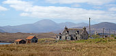 Old abandoned Hebridean Croft and Shieling Isle of Lewis , Scotland