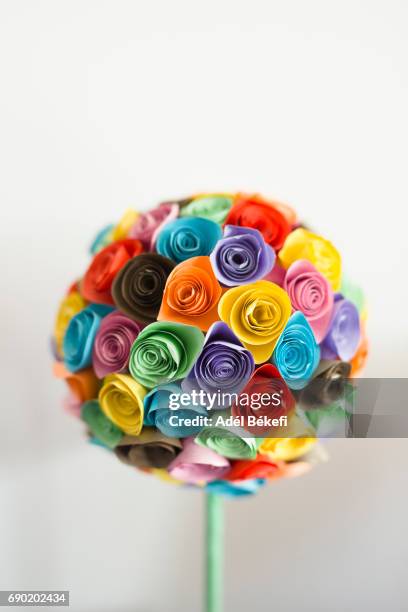 paper flowers - paper flower stock pictures, royalty-free photos & images
