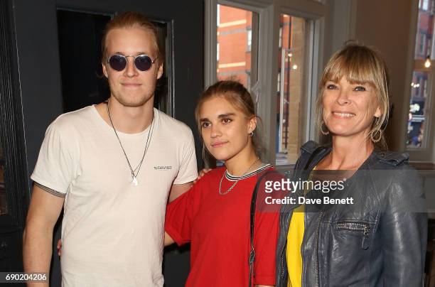 Rufus Tiger Taylor, Tiger Lilly Taylor and Debbie Leng attend a play reading of "Building The Wall" by Robert Schenkkan presented by Platform...