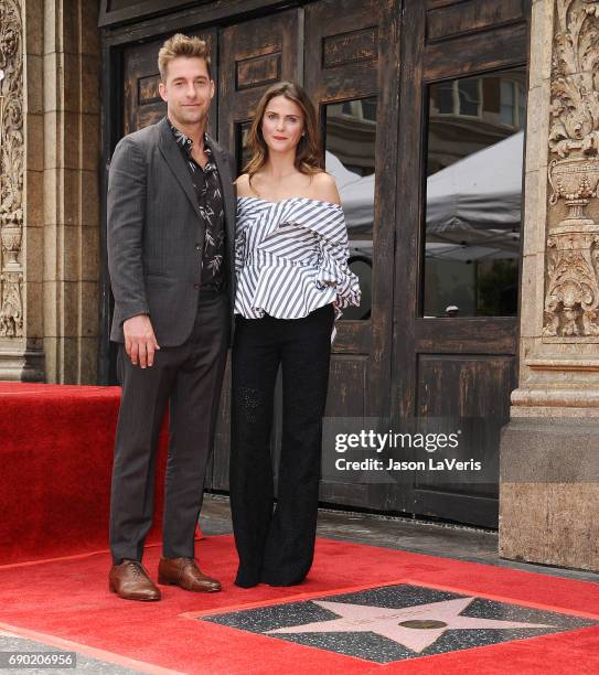 Scott Speedman and Keri Russell attend Russell's induction into the Hollywood Walk of Fame on May 30, 2017 in Hollywood, California.