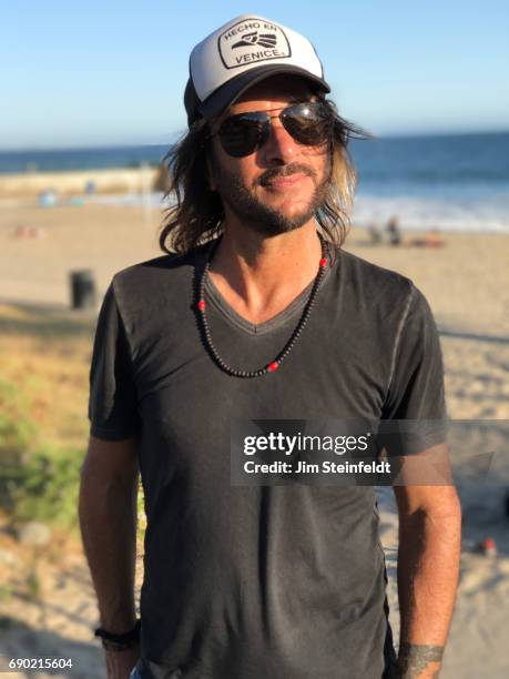 Keyboard player Rami Jaffee of The Wallflowers, and the Foo Fighters poses for a portrait at the beach in Venice, California on May 21, 2017.