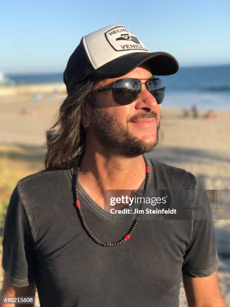 Keyboard player Rami Jaffee of The Wallflowers, and the Foo Fighters poses for a portrait at the beach in Venice, California on May 21, 2017.