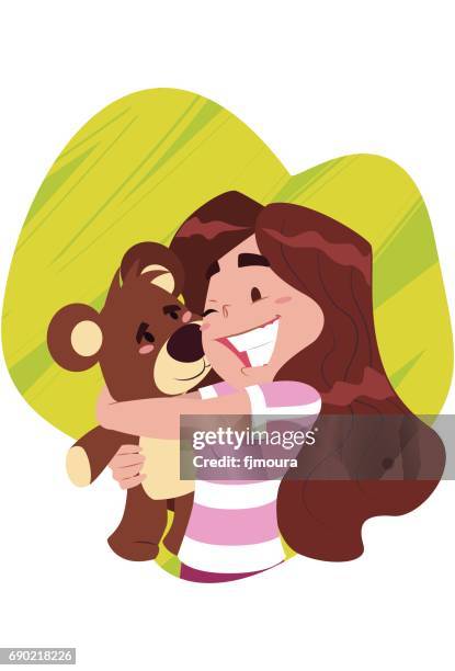 menina_urso - menina stock-grafiken, -clipart, -cartoons und -symbole