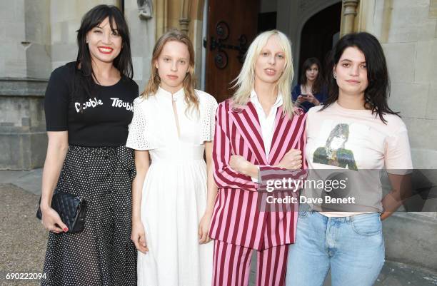 Daisy Lowe, Fern Bain Smith, Lili Sumner and Pixie Geldof attend the ALEXACHUNG London Launch & Summer 17 Collection Reveal at the Danish Church of...