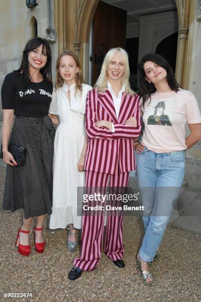 Daisy Lowe, Fern Bain Smith, Lili Sumner and Pixie Geldof attend the ALEXACHUNG London Launch & Summer 17 Collection Reveal at the Danish Church of...