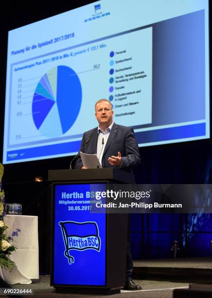 Ingo Schiller of Hertha BSC during the members meeting on may 30, 2017 in Berlin, Germany.