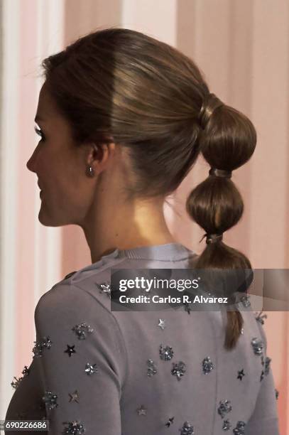 King Felipe VI of Spain and Queen Letizia of Spain attend the Europa Press news agency 60th Anniversary at the Villa Magna hotel on May 30, 2017 in...