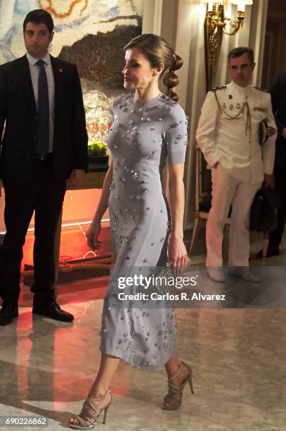 Queen Letizia of Spain attends the Europa Press news agency 60th Anniversary at the Villa Magna hotel on May 30, 2017 in Madrid, Spain.