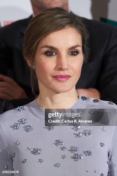 King Felipe VI of Spain and Queen Letizia of Spain attend the Europa Press news agency 60th Anniversary at the Villa Magna hotel on May 30, 2017 in...