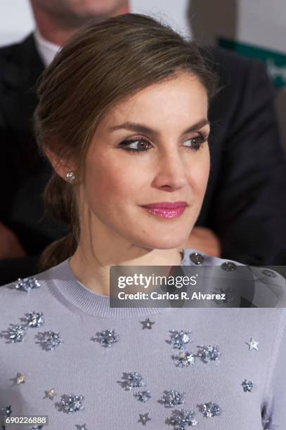 King Felipe VI of Spain and Queen Letizia of Spain attend the Europa Press news agency 60th Anniversary at the Villa Magna hotel on May 30, 2017 in...